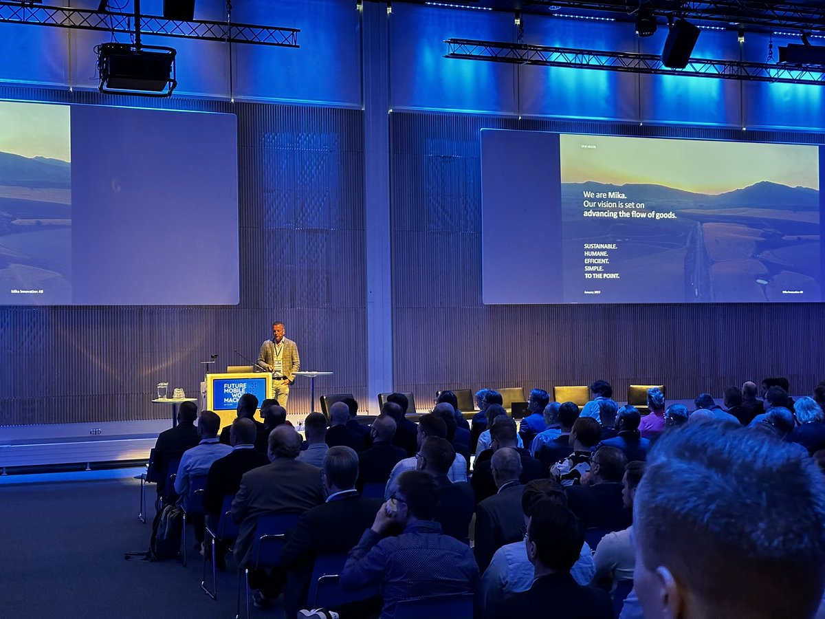 sixfinland's tweet photo. Mikael Karlsson gave an inspiring keynote speech at the Future Mobile Machine event today. 👏🏻👏🏻

#FMWM #FMWM23 #SIXFinland #SIXMobileMachines @tamperetalo https://t.co/A2YPn9RXDC