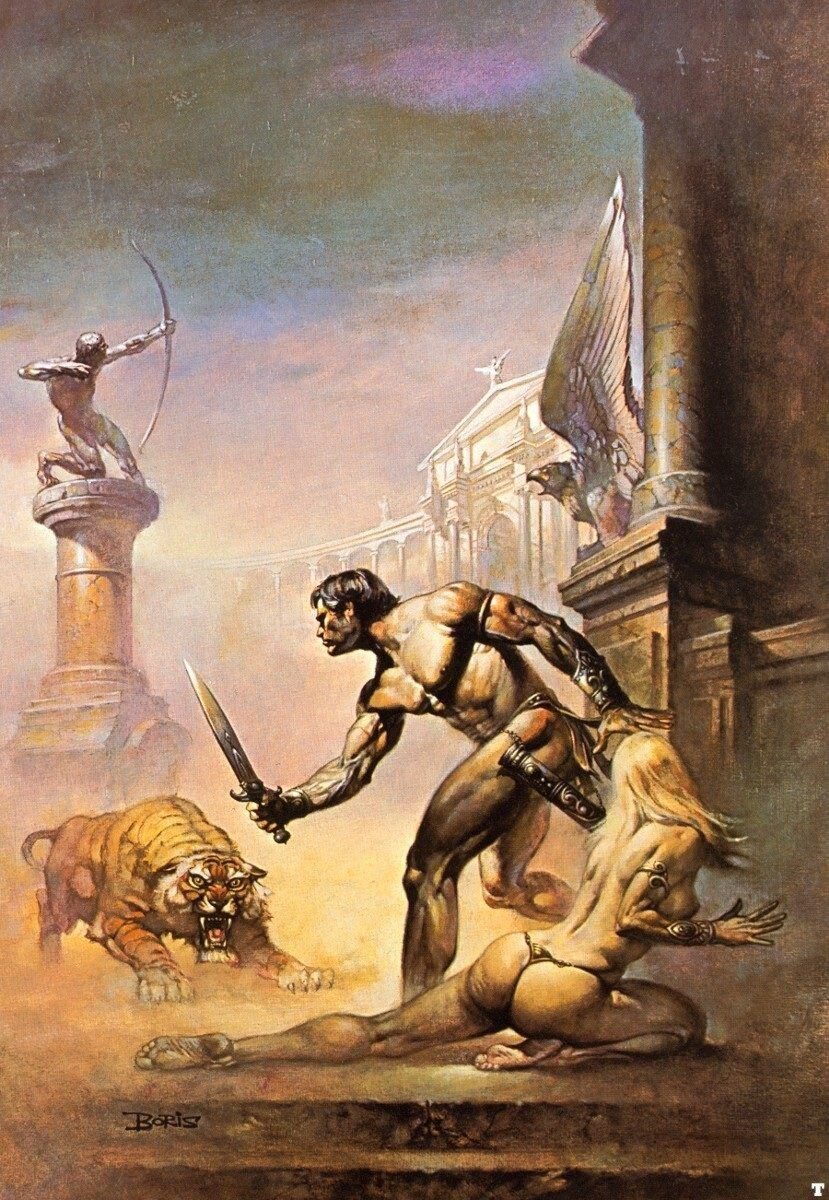 ClaireMax's tweet photo. I miss the era of 80’s fantasy art that was full of equal-opportunity sluttiness for all genders and races. Everyone was ripped and naked. Man? Woman? Orc? Goblin? Who cares, you’re shredded and wearing a thong. Love it https://t.co/t2Q7YOQwMf