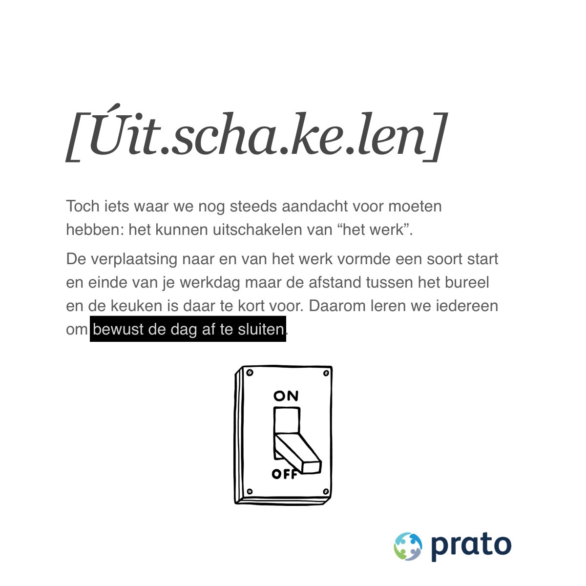 PratoHR's tweet photo. Bewust je dag afsluiten na een dagje thuiswerken, dat is iets waar we voldoende aandacht aan moeten besteden! 💻❕ 

#PratoBoek 📖👉 https://t.co/vCCa8NBazf #LifeAtPrato #Cultuur #RemoteFirst https://t.co/IyoKmL5jCs