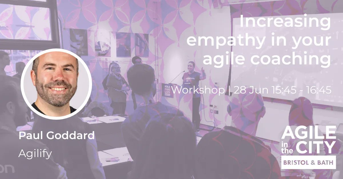 Agilify (@agilifyuk) on Twitter photo Are you attending <a href="/agilecitybrs/">AITC: Bristol</a>?
Our <a href="/PaulKGoddard/">Paul Goddard</a> is and he will be running a workshop called 'Increasing Empathy In Your Agile Coaching.' 👉 buff.ly/43ymw85
You will practise coaching and you will use your emotional awareness muscles.
#Agile #AgileCityBrs #Scrum Are you attending <a href="/agilecitybrs/">AITC: Bristol</a>?
Our <a href="/PaulKGoddard/">Paul Goddard</a> is and he will be running a workshop called 'Increasing Empathy In Your Agile Coaching.' 👉 buff.ly/43ymw85
You will practise coaching and you will use your emotional awareness muscles.
#Agile #AgileCityBrs #Scrum