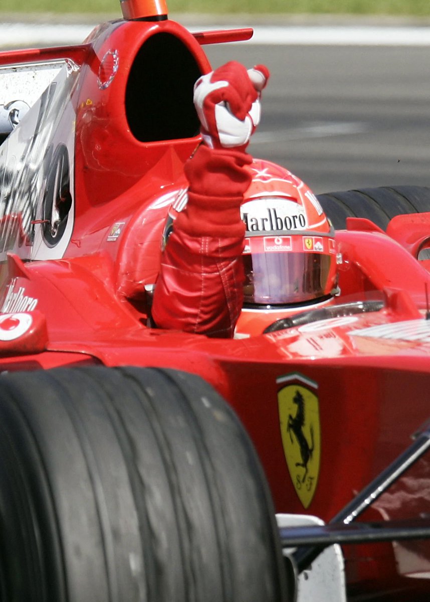 When F1 still raced in Germany – back #OTD in 2004, Michael won at the @nuerburgring That year brought him the last of his 7 world championship titles.   @ScuderiaFerrari @F1 - pics: AFP