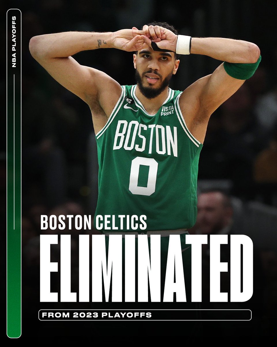 ESPNNBA's tweet photo. The Miami Heat have eliminated the Boston Celtics from the NBA playoffs. https://t.co/KOb5ZYNaV8