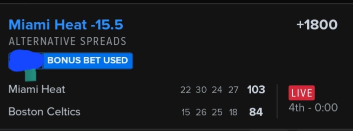 MikeWojo41's tweet photo. @__LordPenguin @flashpicks Took a shot with a free bet, had a feeling Boston would lay an egg... https://t.co/SIHVWmRI6c