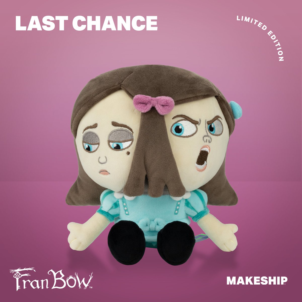 Last chance to get the Buhalmet twins plushie! 💎🎀
👉 makeship.com/products/clara…
Only available during this campaign! 

#killmondaygames #indiegame #horrorgame #makeship #franbow #gamemerch #plushie #claraandmia #buhalmettwins #buhalmettwinsplushie #franbowmerch