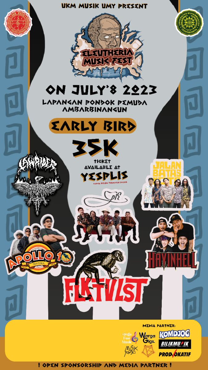 dzakamigos's tweet photo. https://t.co/ZT9Za8eqMw
Yang mau nonton festivalist.
#gigsjogja 
#konser 
#jogjaevent https://t.co/V6Rr4zXg7s