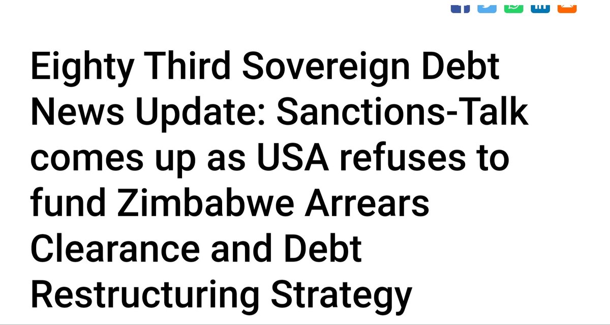 📢📢Eighty Third African Sovereign Debt Justice NetworkNews Update: 

Sanctions-Talk comes up as USA refuses to fund Zimbabwe Arrears Clearance and Debt Restructuring Strategy afronomicslaw.org/category/afric…