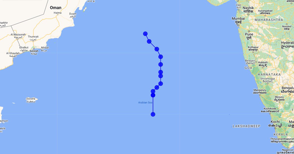 Latest forecasted track path of cyclone Biparjoy which is going to form in Arabian Sea on 4th/5th June

#Cyclone #CycloneAlert #Biparjoy #BiparjoyCyclone #CycloneBiparjoy #Mumbai #Gujarat #goa #kerala #bangalore #lakshadweep #arabiansea #imd #india #oman #weather