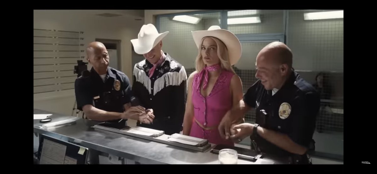 Here I am (cop on the left) fingerprinting Ryan Gosling’s Ken in the new Barbie movie. #BarbieMovie #BarbieFilme #BarbieTheMovie #hollywood #actor