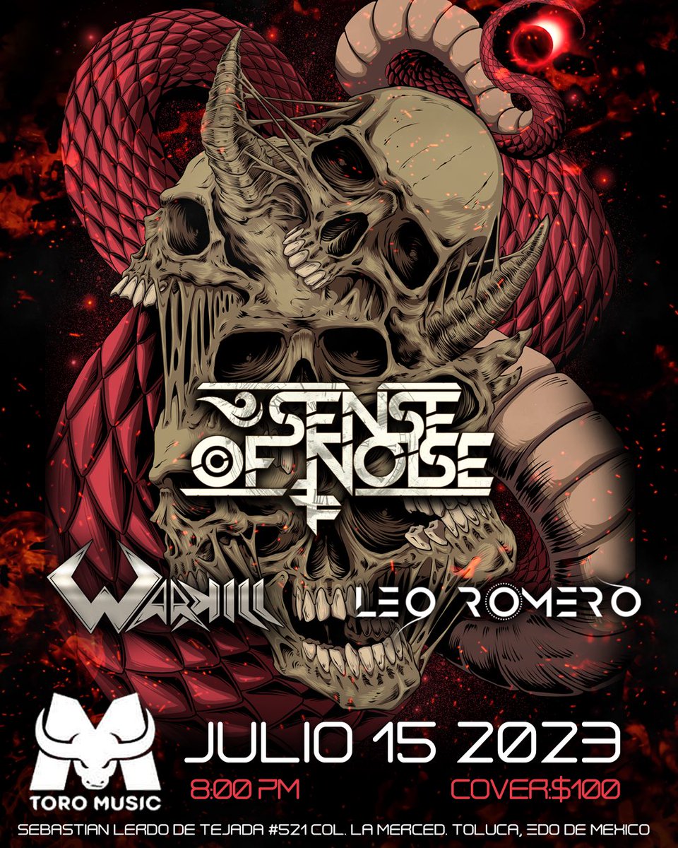 🔥Toluca🔥
Nos emociona mucho presentarnos por primera vez en su ciudad, tocando set completo y al lado de #LeoRomero y #WarKill 
La cita es el 15 de Julio en #ToroMusic 

¡Los esperamos!