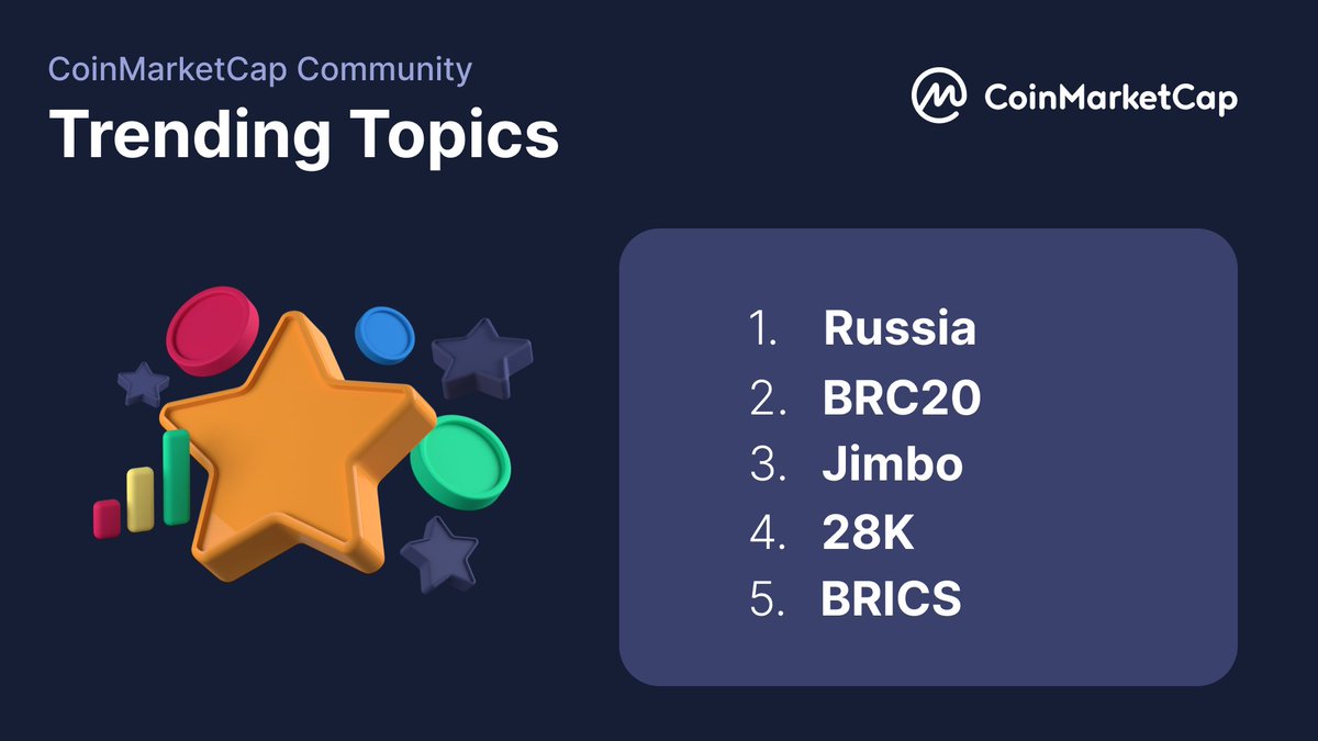 People are still rooting for #Bitcoin to reach 28K! 
Also, conversations about #Russia, #BRC20, #Jimbo &amp; #BRICS are filling up the #CMCCommunity Feed! 

👉 Explore these topics: coinmarketcap.com/community