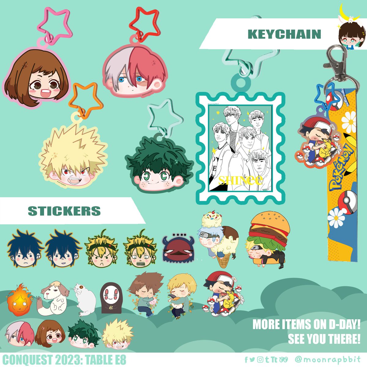 moonrapbbit's tweet photo. [RTs appreciated✨]

Here's my catalogue for #CONQuest2023
Catch @StudioNanimo at booth E8 with my bibis @nicubiii, @zhepfxiv &amp; @amojinph  at SMX 2nd floor this June2-4

✨MHA
✨OSHI NO KO
✨MIRMO
✨BORUTO
✨POKEMON
✨SLAM DUNK
✨SHINee
AND MORE..
#SeeYouInTheSkies #CQquestmarket https://t.co/4ccs9jtMOQ