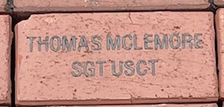 Cahalanjones's tweet photo. A brick memorial paver was dedicated in honor of 1st Sgt. Thomas McLemore today at Veterans Park in Franklin, TN. McLemore was born into slavery in Williamson County, TN around 1827. Sgt McLemore was enslaved by the family of Atkins Jefferson McLemore. https://t.co/1cgbQtSl3j