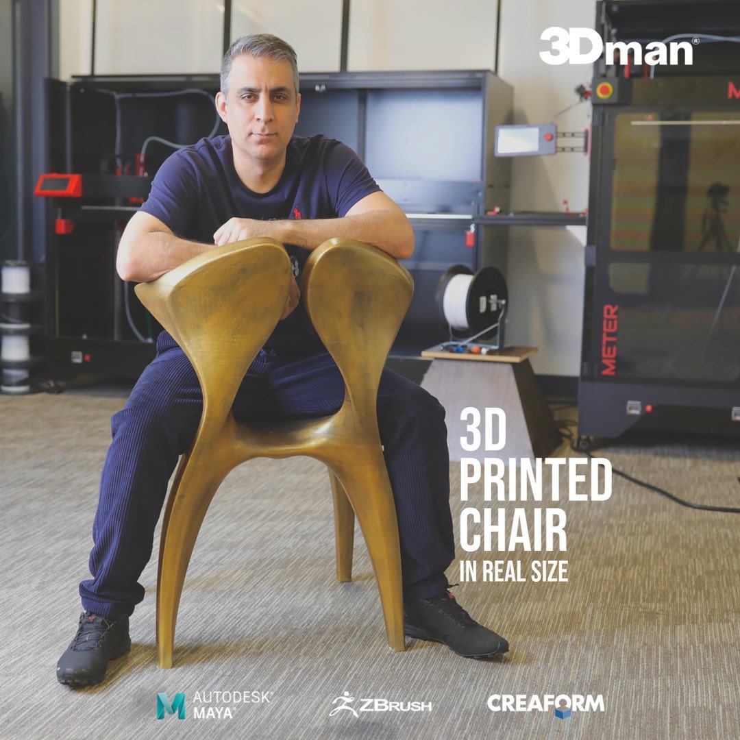 esun3dfilament's tweet photo. 🪑3D Printed Chair by @3dman.ca
15 kilos of eSUN PLA+ and takes 6 days to print.
Size: 75 cm high x 54 cm long x 51 cm wide
Printer: Modix Big Meter
.
.
#3dprintedobject #3dprinting #3dprint #3dmodeling #furnituredesign #3dart #3dartwork #3dartist #inovation https://t.co/olYPIuatea