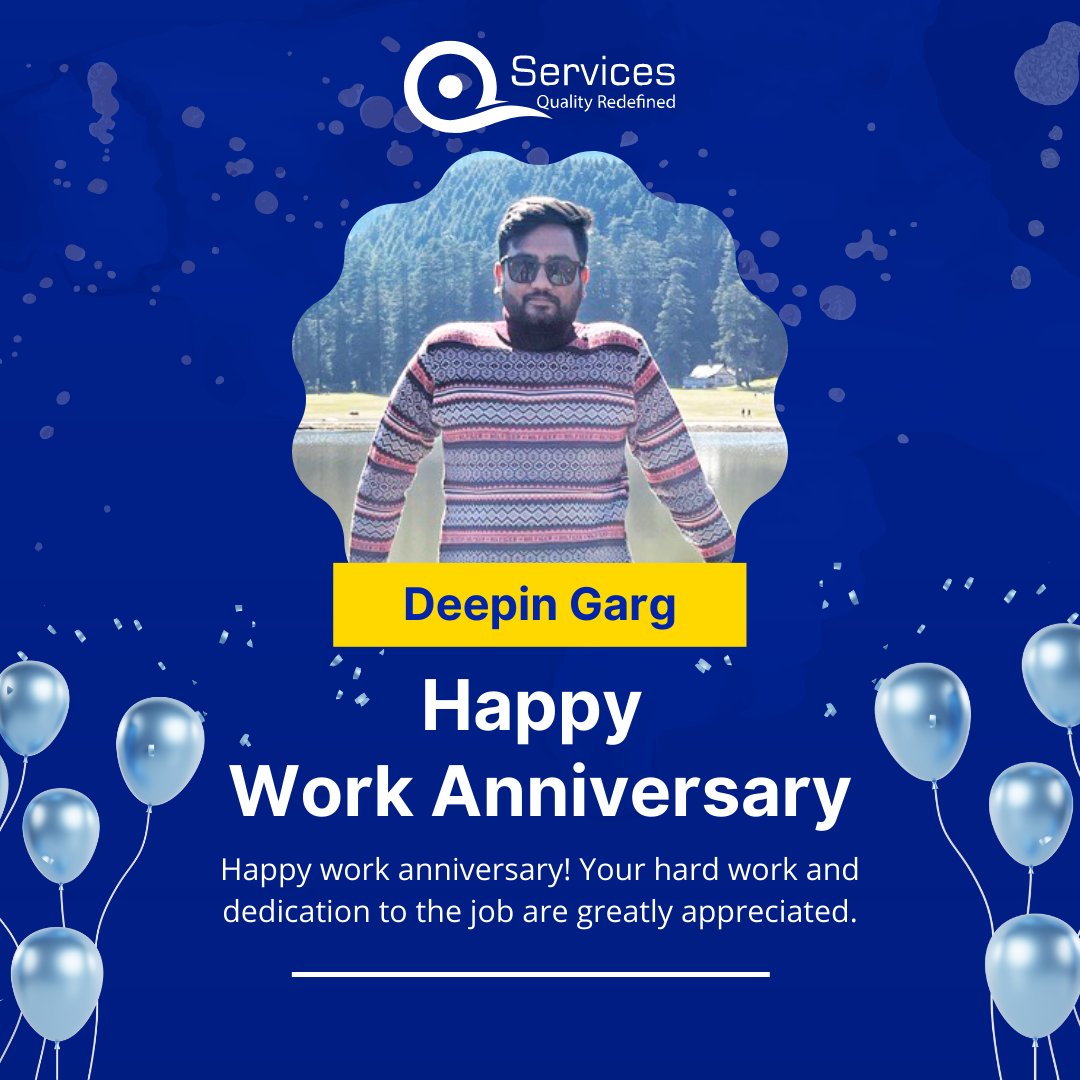 Happy work anniversary! Your loyalty, hard work, and dedication to our team are greatly appreciated. Thank you for your contributions, and here's to many more years of growth and success.

#workanniversary #workanniversaryday #workanniversarywishes #workanniversarycake #QServices