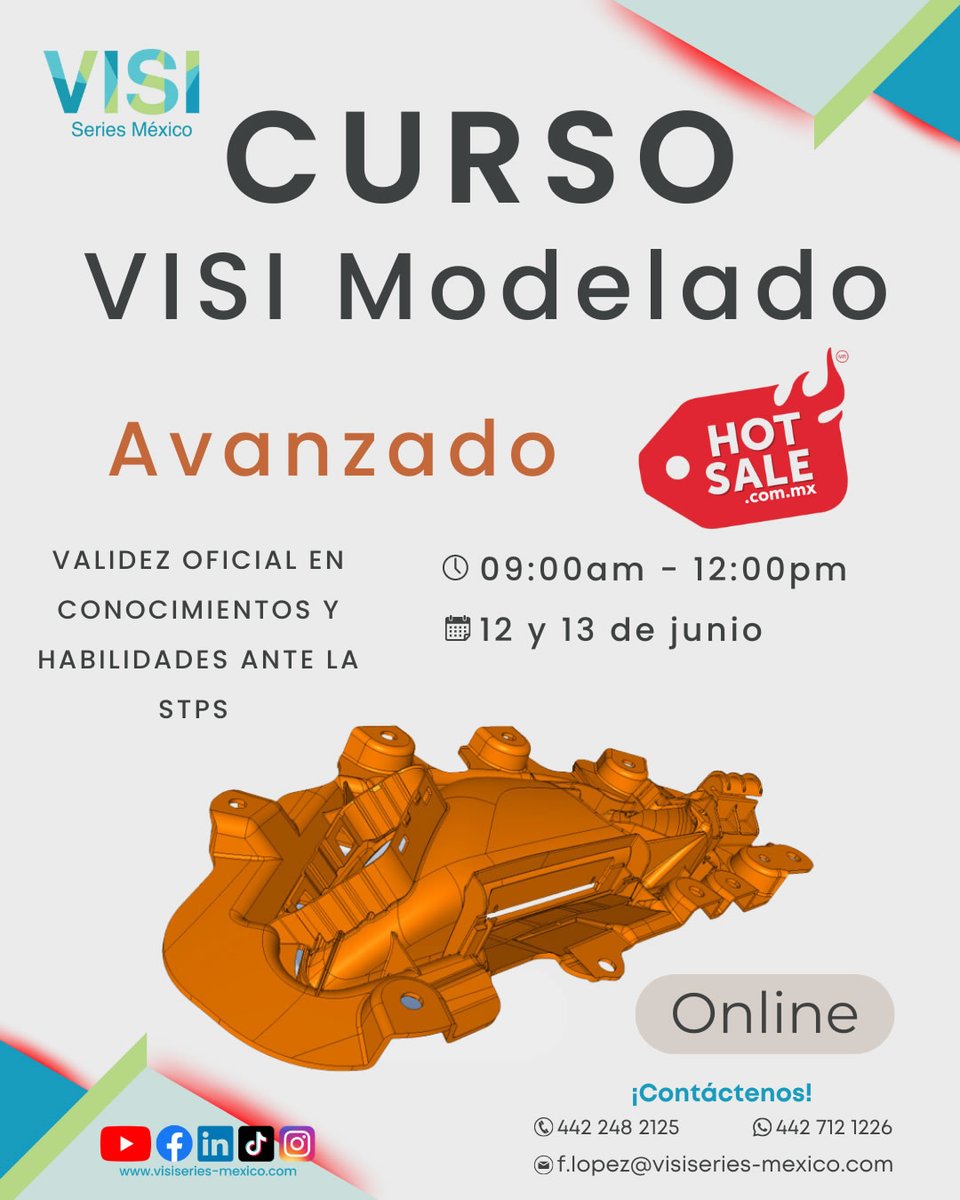 ¡Aprovecha! #HotSale en VISI Series:

Cursos Online VISI Modelado
Escaneo 3D
Impresión 3D en resina
Software VISI Progress
visiseries-mexico.com

#HotSale #VisiSeries  #VISIModelado #Escaneo3D #Impresión3D #VISIProgress