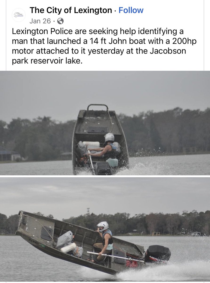 These satire accounts get me every time. First, I’m thinking this is totally normal on Norfork Lake. Then I’m thinking he has a helmet on, it’s ok. I guess this just means I’m from Arkansas and not-normal things are sometimes just normal where we are from.
