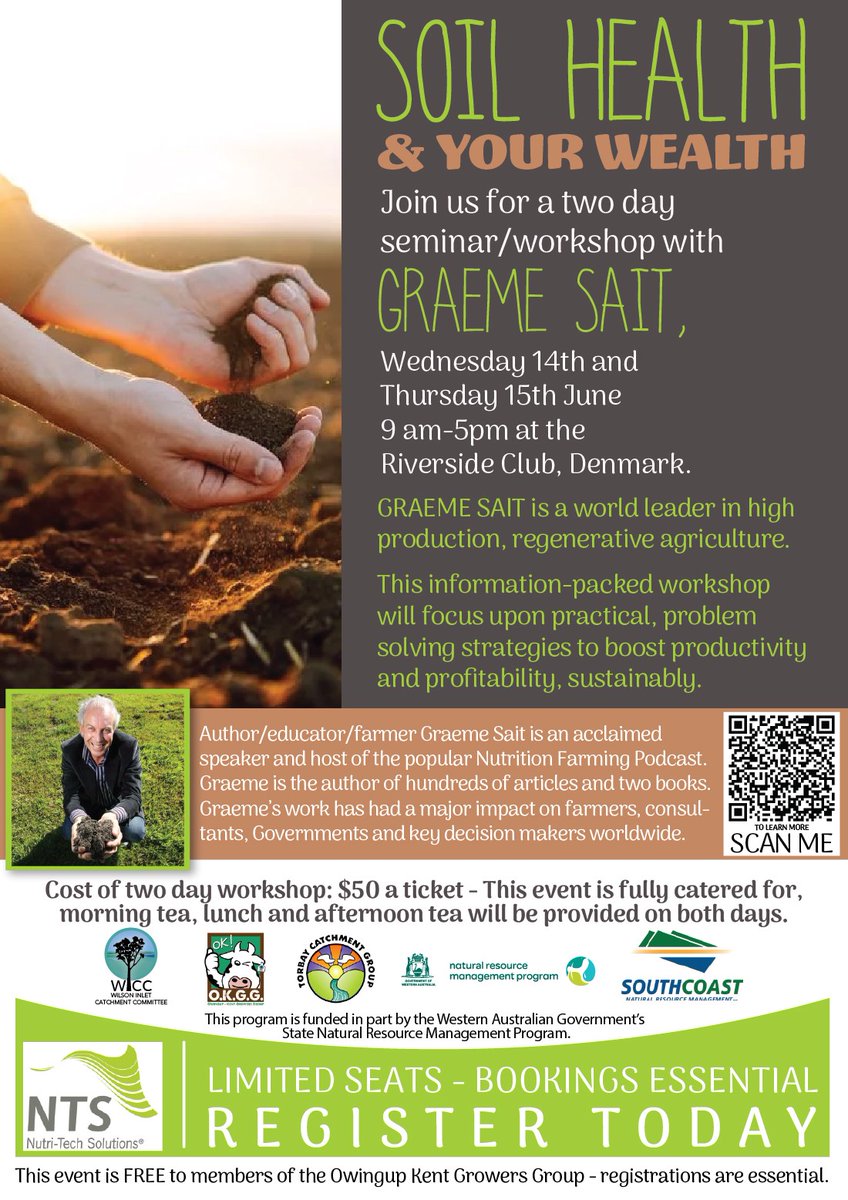 Join us at the Soil Health &amp; Your Wealth 2 day workshop with Graeme Sait - mailchi.mp/a4aa6386358f/s…
Book your ticket here now: wicc.org.au/soil-health-an…