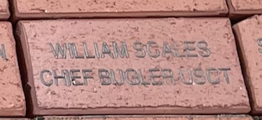 Cahalanjones's tweet photo. A brick paver was dedicated today at Veterans Park in Franklin, TN, in honor of Chief Bugler William Scales. Scales was born into slavery in Williamson County, TN. On September 14, 1864, the 22-year-old man enlisted in the 5th US Colored Cavalry, Company A, in Louisville, KY. https://t.co/if6duKd4EL