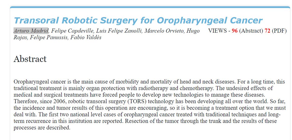 Cancer_Whioce's tweet photo. 📌#InterestingPaper Transoral Robotic Surgery for Oropharyngeal Cancer
By: Arturo Madrid,et al.
https://t.co/dVrjwX8dyP
#Surgery #Oropharyngeal #Cancer https://t.co/IY7P6Fgxkz