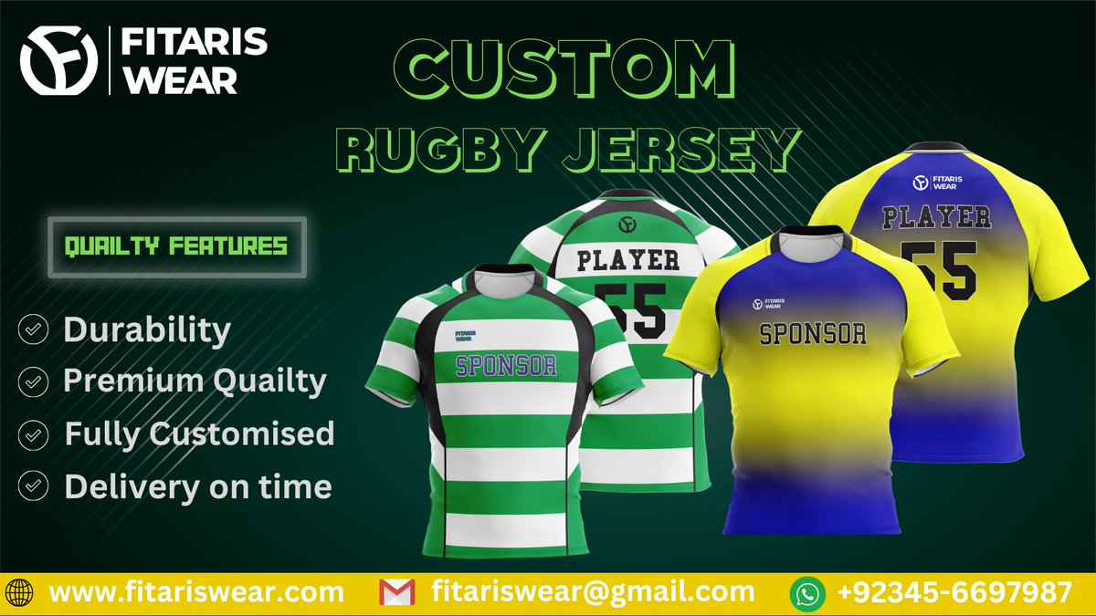 We are a leading #rugby #manufacturer and #supplier, delivering high-quality #apparel worldwide. Our #Jerseys are crafted with precision and durability. Choose us for top-notch #rugbyJerseys that enhances performance.
#customapparel #apparelmanufacturer #topquality