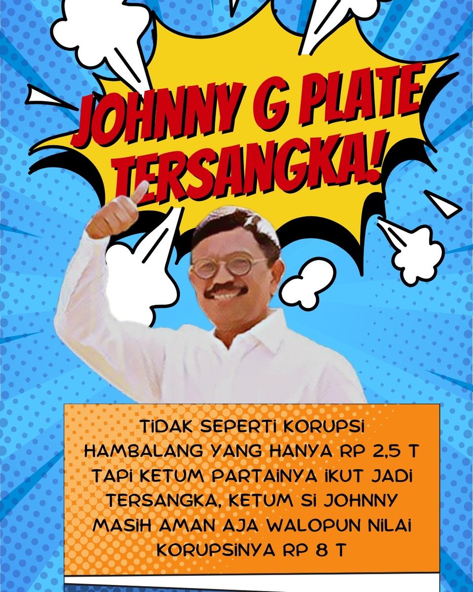 Sah Jhonny G Plate jadi tersangka korupsi dan korupsinya sebesar 8 T , luar biasaaa
#NasdemPartaiKorup ✍️