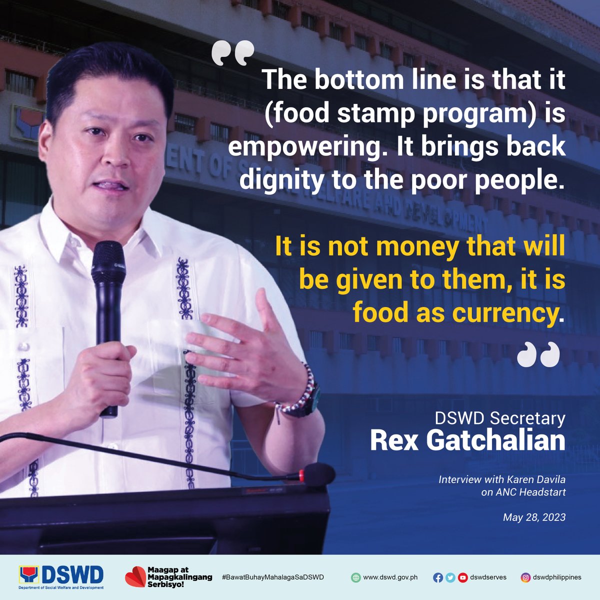 dswdserves's tweet photo. Sa ilalim ng ng Food Stamp program, ang mga identified foor-poor families ay bibigyan ng digital tap cards na maaari nilang gamitin upang makapamili at makabili ng kanilang pagkain...
#BawatBuhayMahalaSaDSWD❤️
#ZeroHungerTaskForce https://t.co/71eNP17rgW