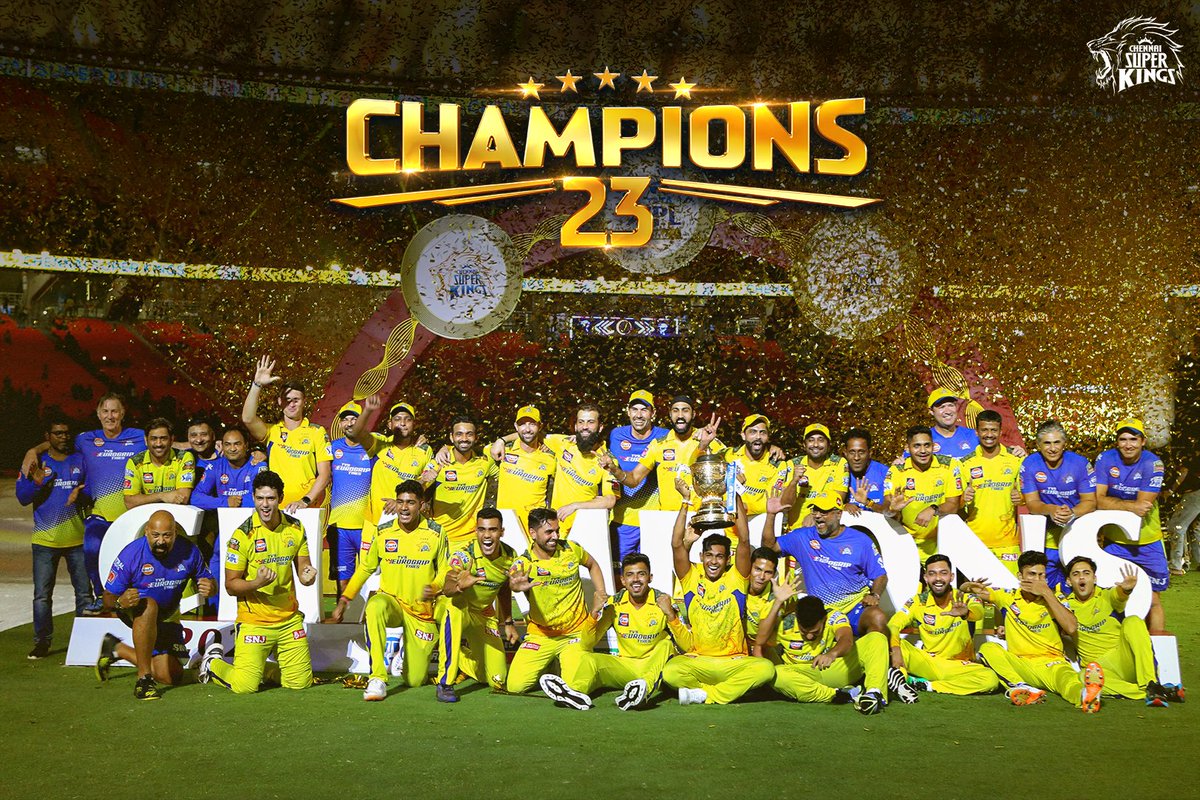 Don't know why i am searching MrIPL Raina in this pic 🥺

Anyway Big Big Congratulations to the Champions #ChennaiSuperKings 💛
And Captain Cool #MSDhoni ✨

#SureshRaina For life 💛

#CSKvsGT 
#IPL2023Finals