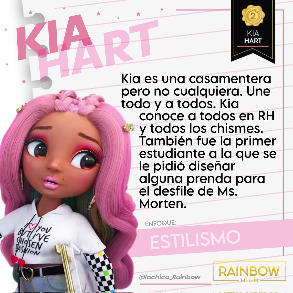 lachica_Rainbow's tweet photo. Pienso que Kia es súper cool 💗
.
#rainbowhigh
#RainbowHigh
#ShadowHigh
#teamrainbowhigh
#teamshadowhigh
#rainbowhighdolls
#rainbowhighedit
#shadowhighedit
#shadowhighdoll 🌈🖤 https://t.co/GdYb4taOCH