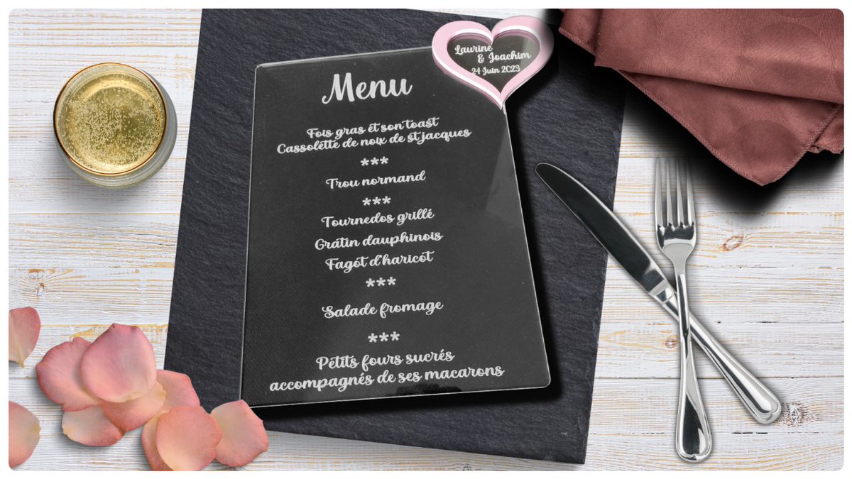 💙Menu pour vos évènements💙Proposez à vos invités un menu sur un support original. #decorationdetable #menumariage #weddingplanner #menuenbois #mariage #bridetobe#decorationdetablemariage #creationmariage #menugravé #madeinnormandie #instawedding #futuremariée