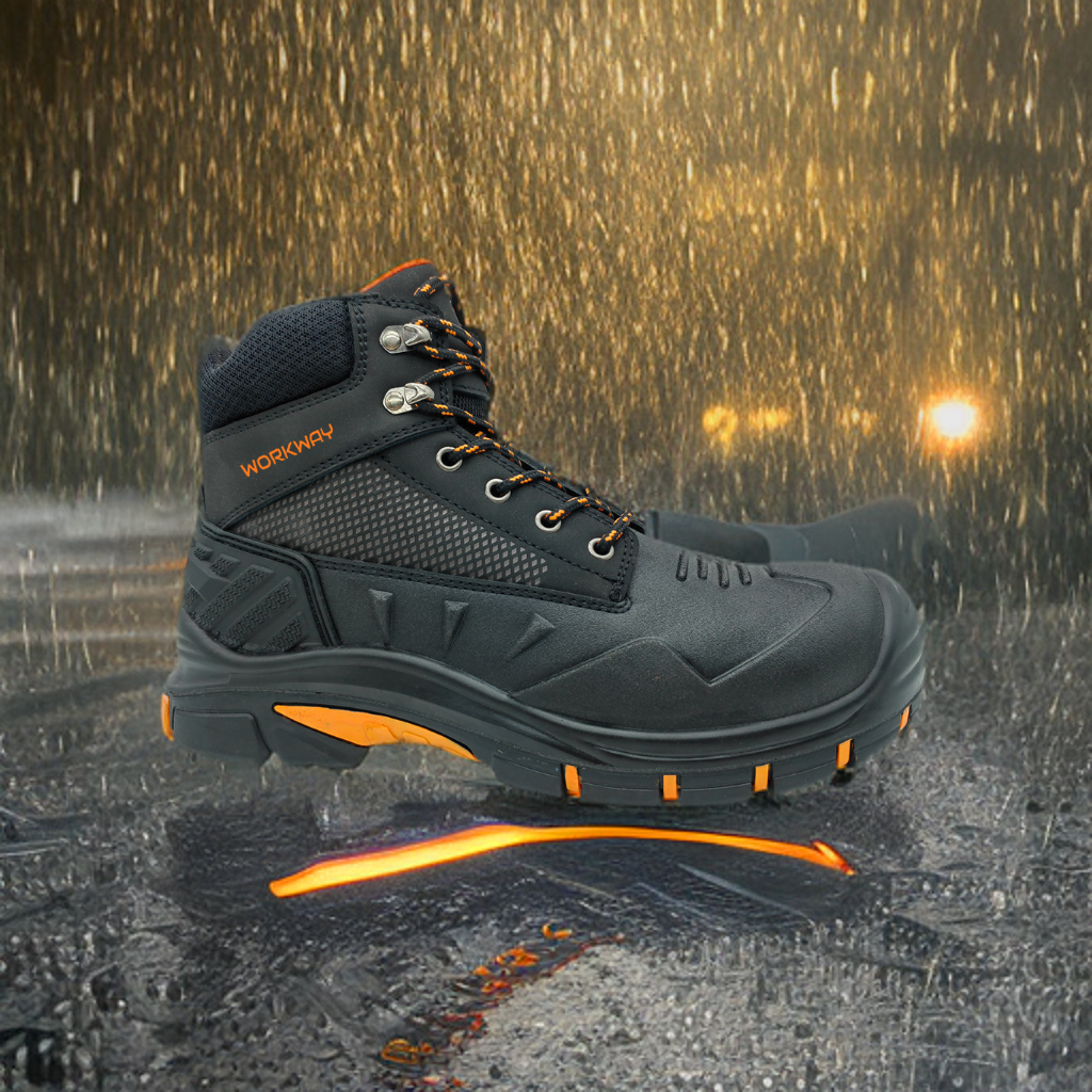 AllenC_WorkWay's tweet photo. Conquer tough challenges with revolutionary safety boot! Designed for heavy-duty use, it features a waterproof synthetic upper, durable leather, TPU support system, steel toe cap, and midsole. Elevate your safety standards! #SafetyBoot #Durability #Protection #WORKWAY #WATERPROOF https://t.co/mP3BTJ87fW