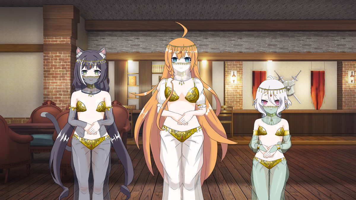 踊り子衣装が好きです。
その中でもシースルーのハーレムパンツスタイルが大好きです。
あとフェイスベール。