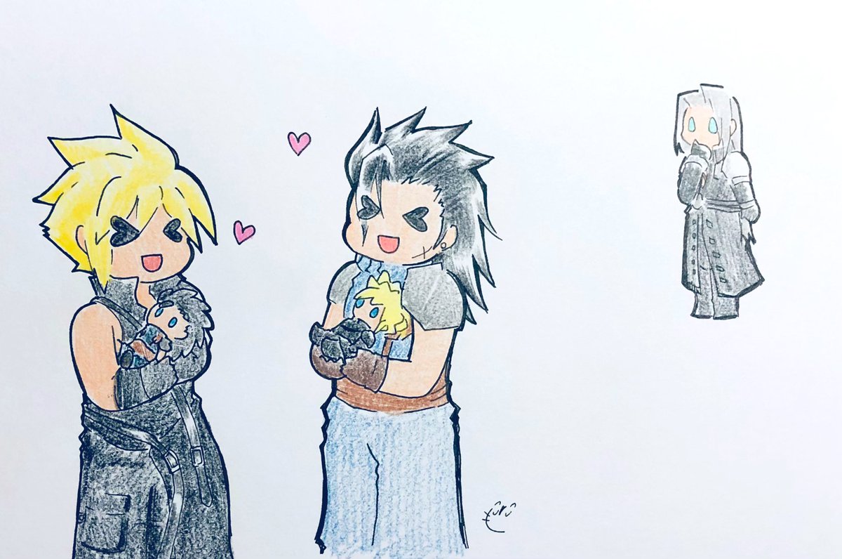 【こうかんしたよ！】①
They exchange their plushies.💕
But he is…
#クラウド #ザックス #FF7