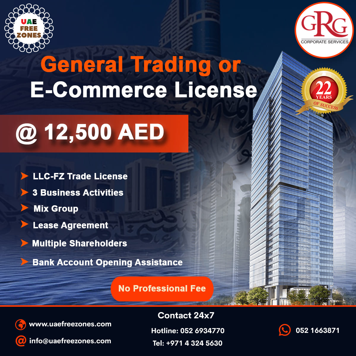 uaefreezone's tweet photo. Looking to start your own business in the UAE?With a General Trading or E-commerce License available for just 12,500 AED Contact us &amp; start your business! +971 4 324 5630 +971 52 6934770 info@uaefreezones.com https://t.co/b0i1FXLWQX #UAEBusiness #FreeZone #GeneralTradingLicense https://t.co/vcNiObH7Ja