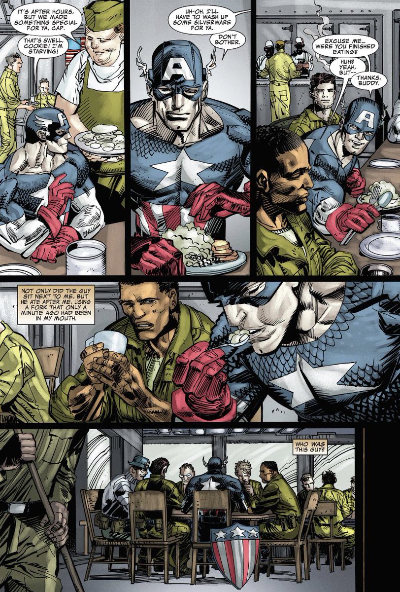 chelsdaniel280's tweet photo. This is now one of my favorite Captain America moments. 🥰
(Captain America/Black Panther: Flags of Our Fathers #1 - Reginald Hudlin, Denys Cowan, Klaus Janson, Pete Pantazis, and Joe Sabino)
#CaptainAmerica #GabeJones
#HowlingCommandos #WW2
#Marvel #MarvelComics https://t.co/XKnHPZTE21