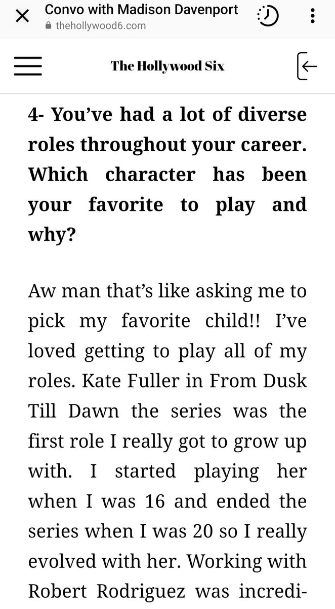 Love it when <a href="/MadMadieD/">Madison Davenport</a> talks about how much she loved playing Kate Fuller 😊