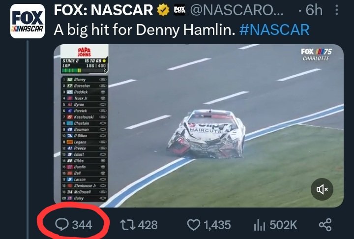 Asteroid4914's tweet image. The outrage when Bubba Wallace right rears Kyle Larson vs. The outrage when Chase Elliott right rears Denny Hamlin