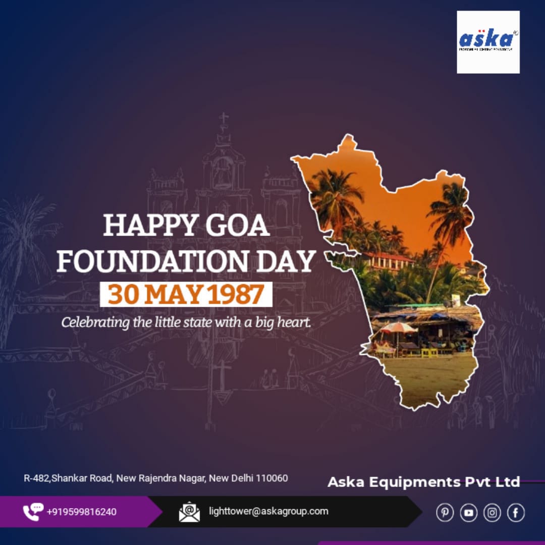 askalightoff's tweet photo. Aska group Celebrating the rich heritage, vibrant culture, and breathtaking beauty of Goa. May this special day bring prosperity, unity, and a renewed sense of pride to all Goans.
#GoaFoundationDay #ProudGoans #VibrantCulture #CelebratingGoa #Travel #askagroup #MobileLightTower https://t.co/rPECJJDY6y