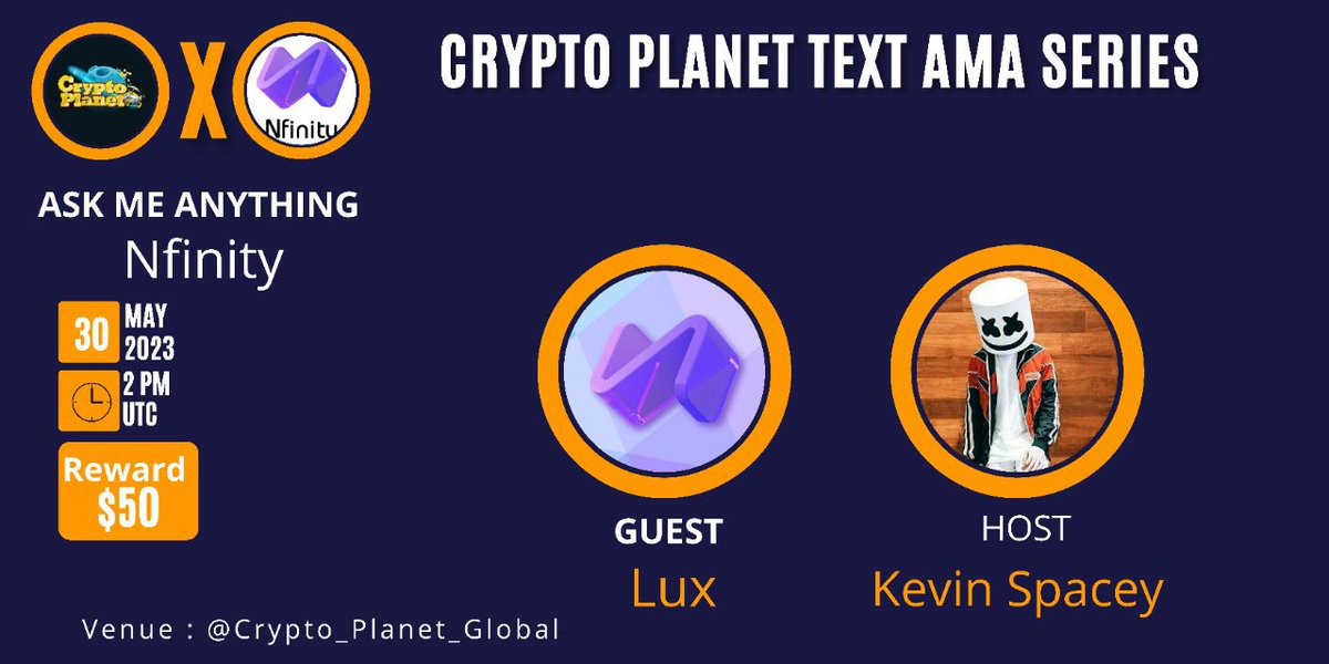 🤝We're hosting an AMA with <a href="/CryptoPlanetoo/">Crypto Planet</a> 

🏆 Reward:50$ USDT

⏰Time: 30th May at 2 PM (UTC)

🔗Link: t.me/Crypto_Planet_
#NFT #AMA #SocialFi #Crypto
