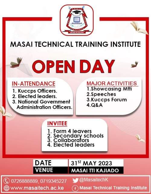 Well Tomorrow is Open Day make sure to tell a friend it's about to go down Tomorrow 31st May,2023 and it's going to be a fun day as well...
#MTTI 
#mayintake 
#opendays2023