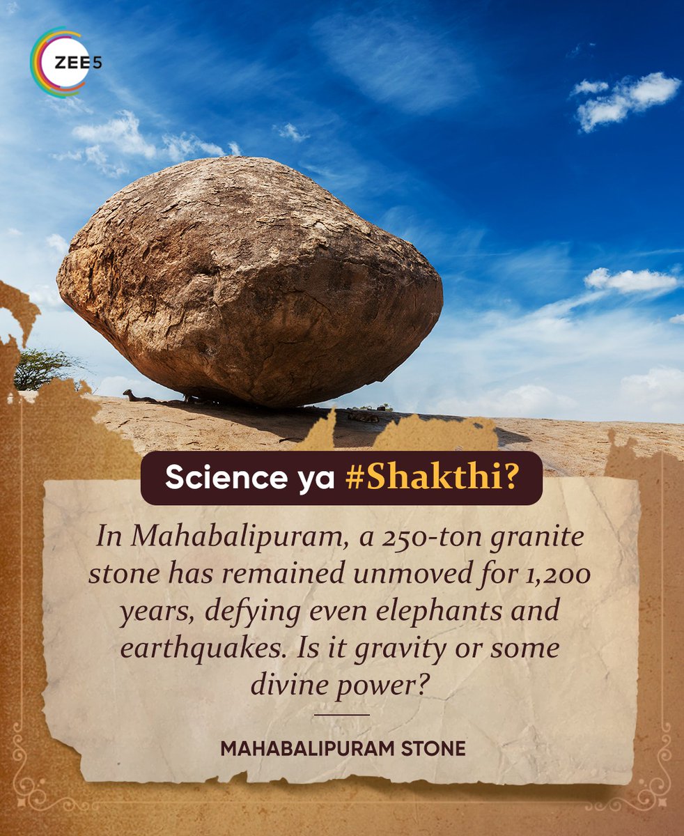 ZEE5Shows's tweet image. Krishna's butterball? or just some gravity defying stone?  

Let us know in the comments below if it is just science or #Shakthi?  

#SarvamShaakthiMayam