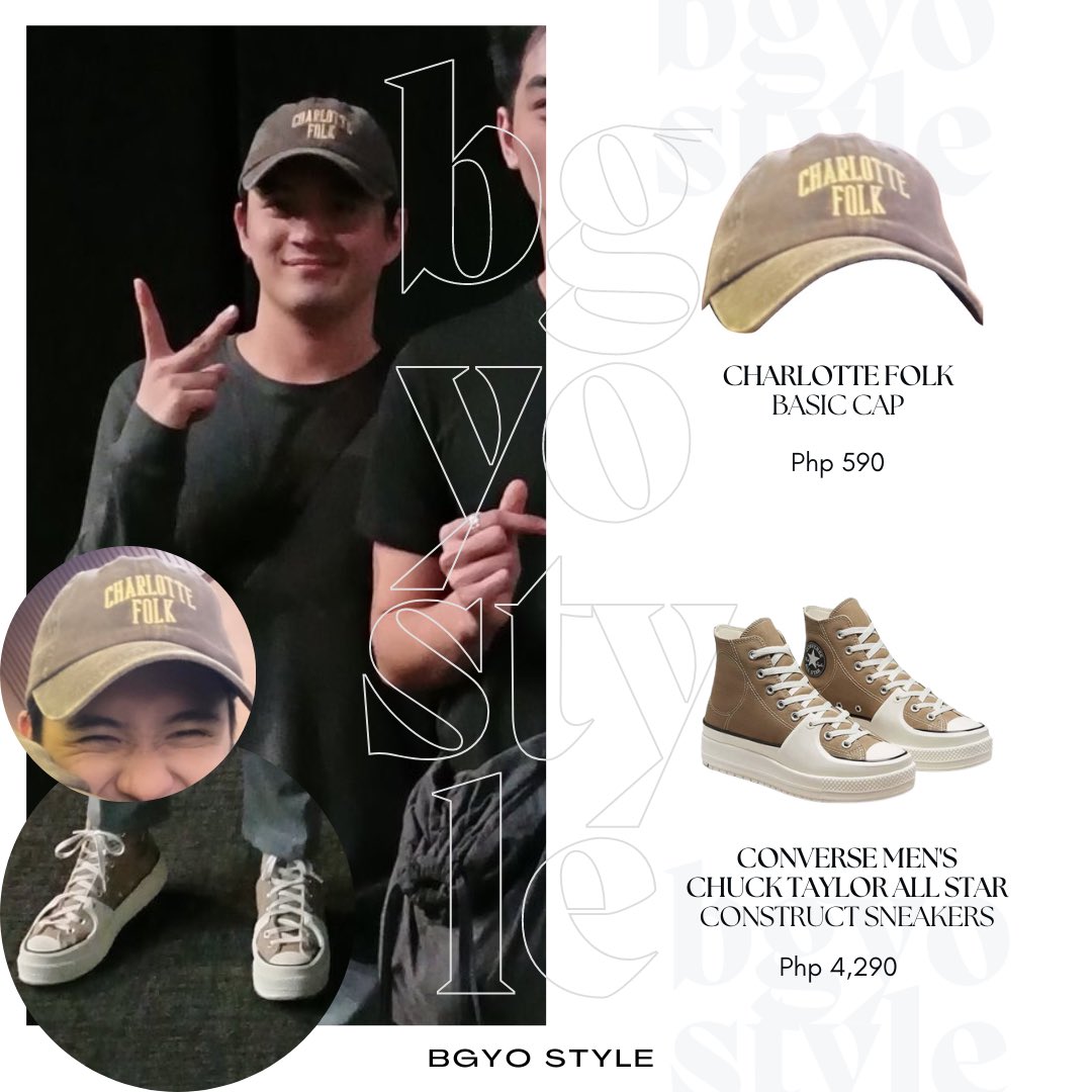 bgyostyle's tweet photo. #BGYOstyle #AKIRAstyle #AKIRAfashion @BGYO_Akira 

[SNS Update] 053023 - BGYO AKIRA Twitter Update wearing:

#CHARLOTTEFOLK Basic Cap
#CONVERSE Men’s Chuck Taylor All Star Construct Sneakers 

📸 Tita @tetgarci 🫶🏼

#BGYO @bgyo_ph https://t.co/AP3LgmpcYr