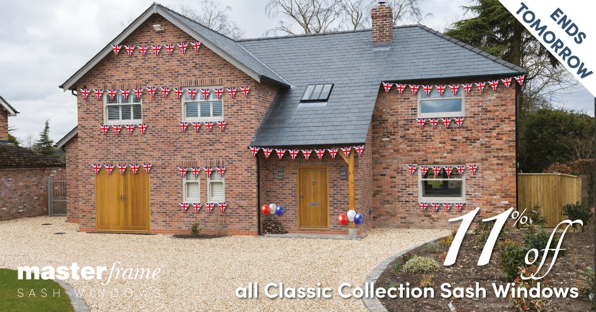 ENDING TOMORROW but it’s not too late to take advantage of this amazing King’s Coronation offer. With 11% off Classic Collection windows for orders placed by 31st May. To find out more about this amazing offer visit zurl.co/RXjy

#discount #sashwindows #kingscoronation