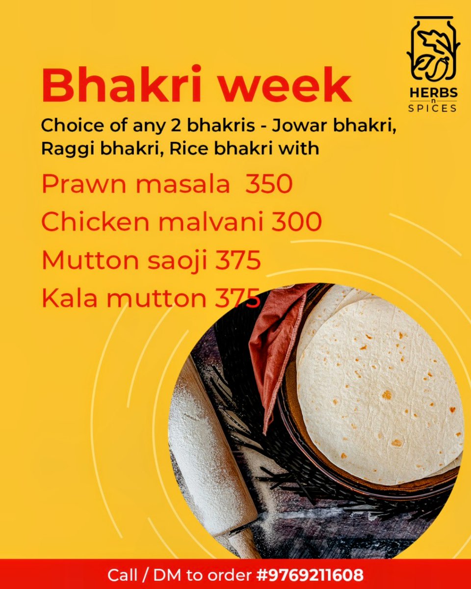 HerbsnSpices1's tweet photo. It's time to enjoy the meats with healthy bhakri this week.
Chicken malvani
Prawn masala
Mutton saoji
Kala mutton
With
Jowar , raggi or rice bhakri.
@JoyAndLife
@ChefPin1
@thefbai @rockymohan30 @rockyandmayur #lovefood #bhakriweek #weeklymenu https://t.co/TxzE5w5tUH
