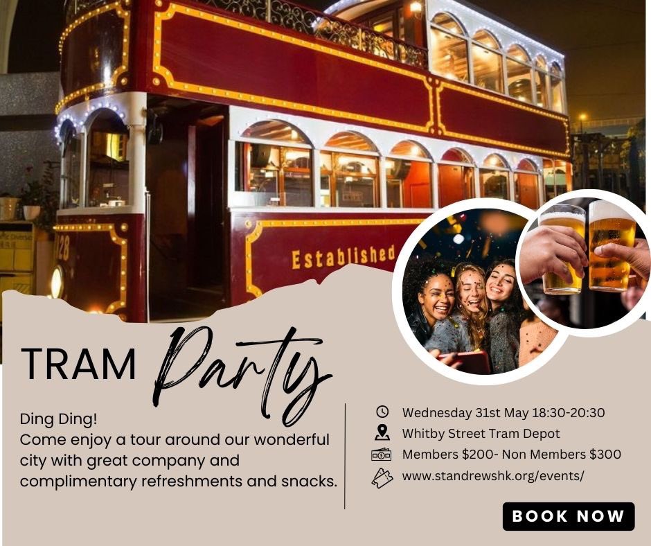 standrewshk's tweet photo. Ding Ding!
There is still time to sign up and join our Chieftain’s Gathering Tram Party tomorrow night! 
Tickets can be purchased via this link: https://t.co/yWoAaHRjID https://t.co/A5X5Mdh8Ia