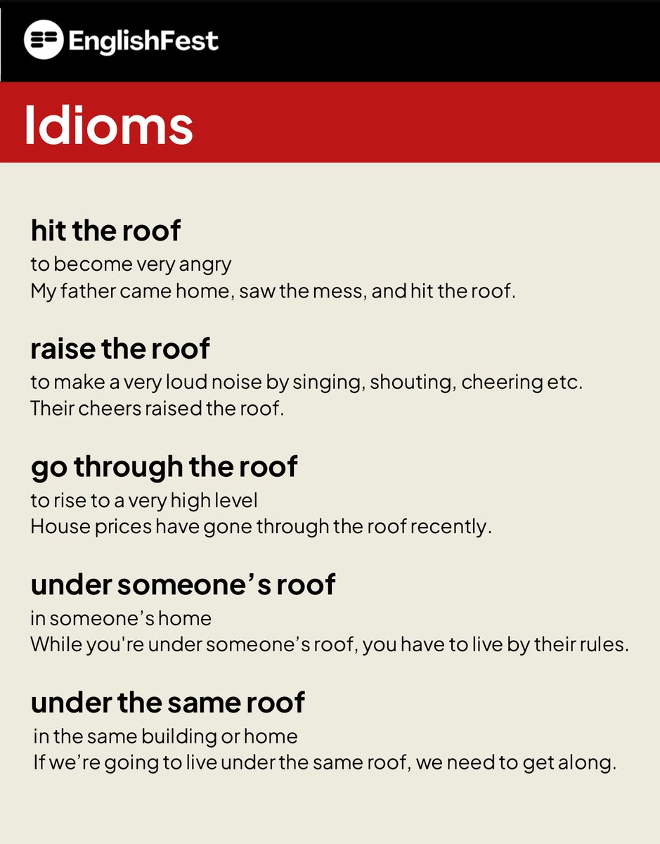 Idioms with ROOF

englishfest.id/idioms
