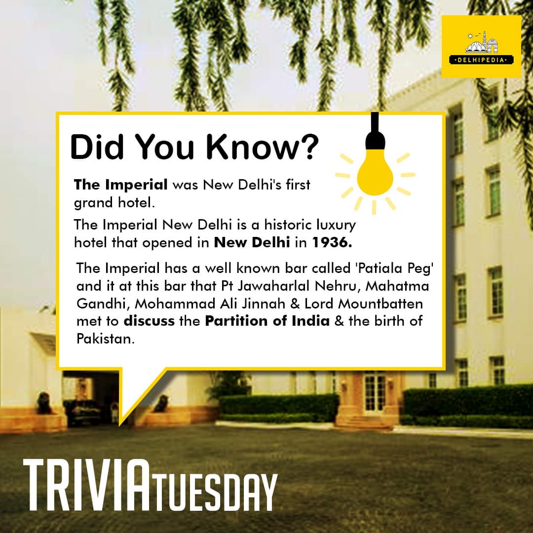 Tell us your favourite Hotel in Delhi. 
.
.
.
#thedelhipedia #delhipedia #delhi #delhidiaries 
#delhigram #didyouknow #facts  #triviatime #factsonfacts #factsonly #factsoflife #hotels #delhihotels #hotelimperial
