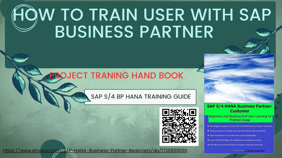 How to train SAP S/4 HANA Business Partner BP customer Master? #SAP #ERP #S4HANA #HANA #PROJECT #ENDUSER #Ebook #Kindle #Amazon 
amazon.com/SAP-HANA-Busin…