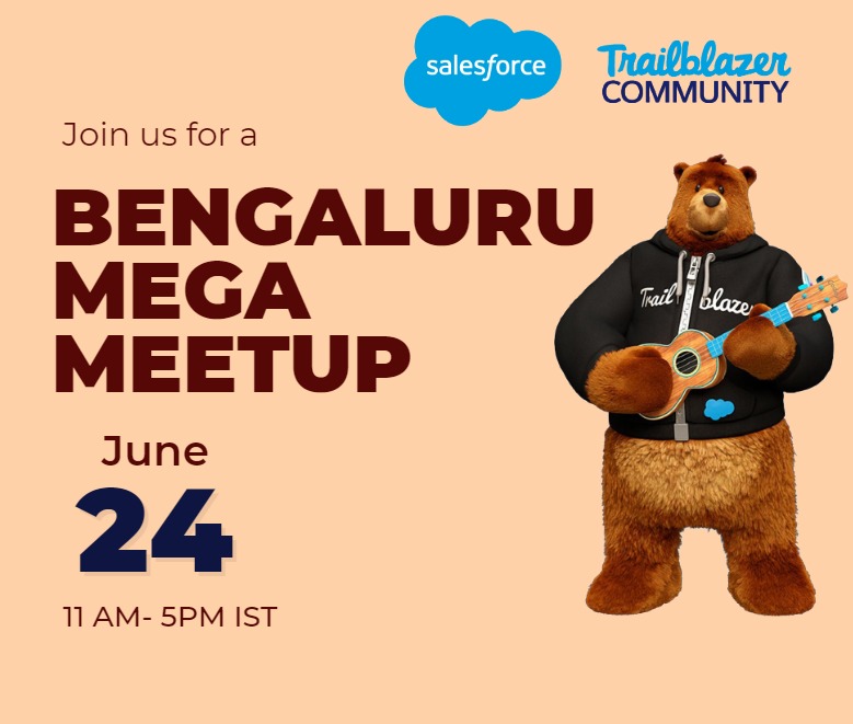 We Bengaluru and other community leaders who are based out of Bengaluru are coming up with a mega event called 'Bengaluru Mega Meetup' Event Theme: Elevate and inspire with the power of the Bengaluru community Registration Link: trailblazercommunitygroups.com/events/details…