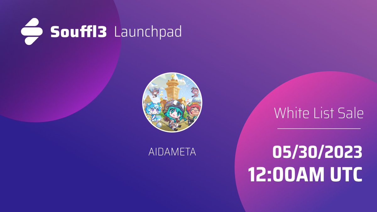 Hey faaam!! <a href="/AIDA_Ecosystem/">AIDA META</a> gonna hit us within hours🎉 Stay tuned👀
souffl3.com/launchpad/aida…