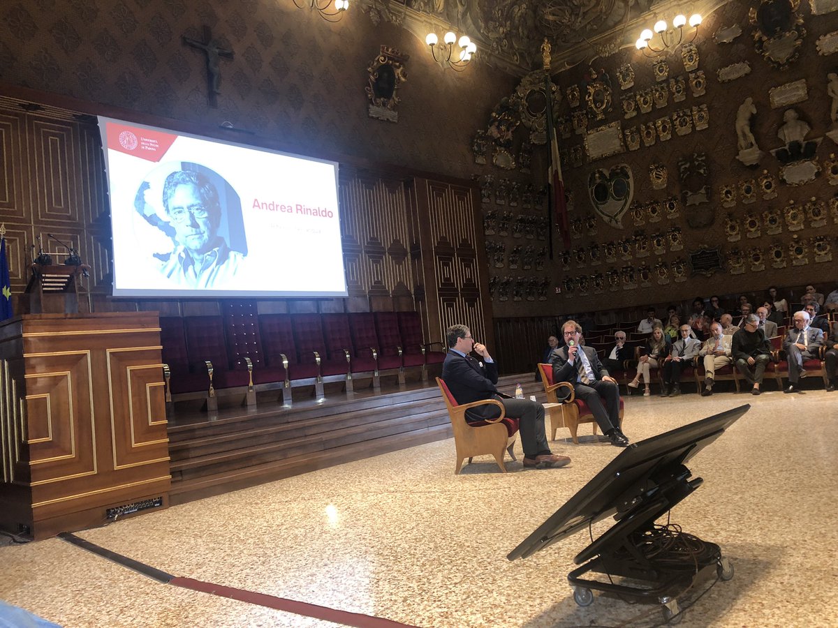 Beautiful celebration of 2023 Stockholm Water Prize Andrea Rinaldo in the room where Galileo used to teach. Super-proud.